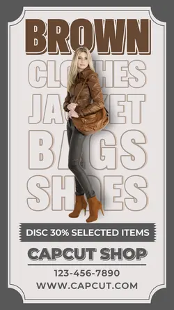 Fashion Brown Clothes Promotion Instagram Story