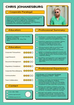 Business Resume Corporate Paralegal