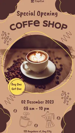 Opening Coffee Shop Promotion Instagram Story