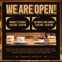 Food and Beverage Coffee Shop Display Instagram Post Open Shop