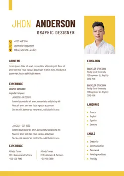 Business Graphic Designer Resume Minimalist