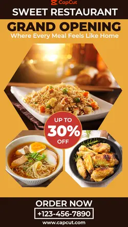 Grand Opening Restaurant Promotion Instagram Story