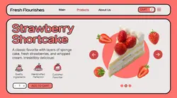 Food Sale Strawberry Cake Pink Facebook AD