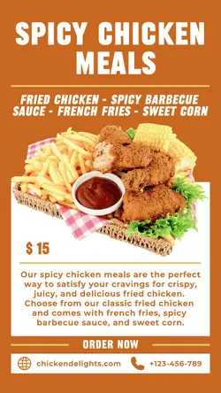Food Chicken Meals Product Display Instagram Story