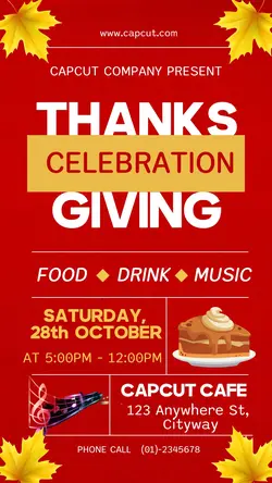 Thanksgiving Celebration Invitation Instagram Stor