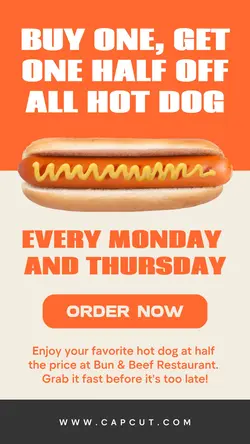 Beige and Orange Hot Dog Promotion Instagram Story