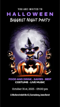 Halloween biggest night party instagram story