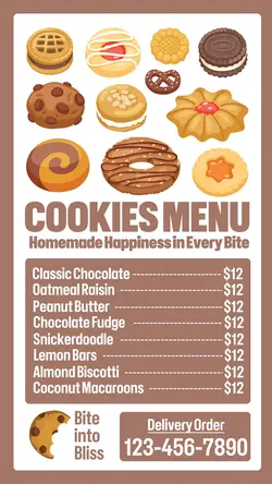Food Cookies Menu Instagram Story