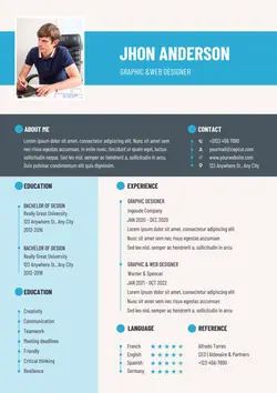 Business Graphic Designer Resume Minimalist