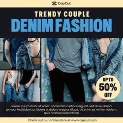 Denim Fashion Sale Instagram Post Blue and Yellow