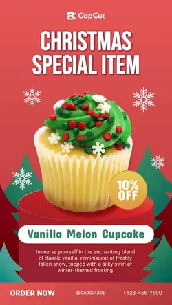 Christmas Cupcake Promotion Instagram Story