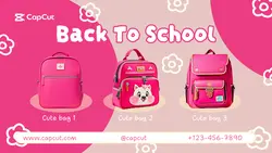 Fashion Kids School Bag Product Display Promotion Page