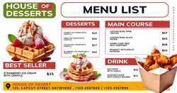 Food and Beverage DESSERTS MENU