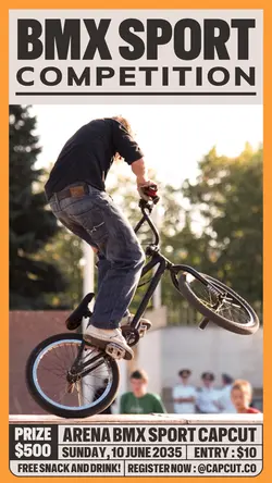 Sport BMX Sport Competition Promotion Instagram Story Yellow Flat Modern