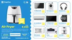 electronic products display with discount sale promotion