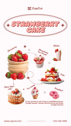 Foods strawberry display minimalist style