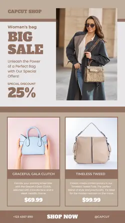 3 Multi-product Image Bag Woman Promotion for Instagram Story
