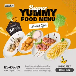 Food and Beverages Super Menu Instagram Post