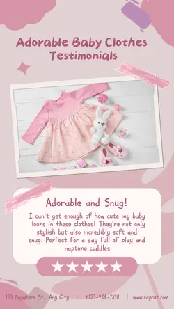 Fashion Baby Clothes Testimonials Product Display