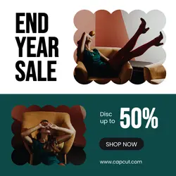 Green Modern End Year Sale Instagram Post