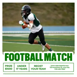 Football Match Tournament Promotion Instagram Post