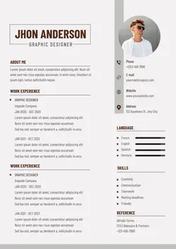 Business Graphic Designer Resume Minimalist