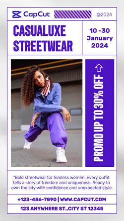 Fashion Women Streetwear Promotion Instagram Story