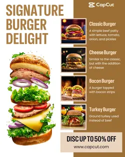 Burger Delight Promotion Instagram Portrait