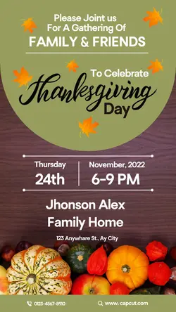 Thanksgiving Invitation Instastory Instagram