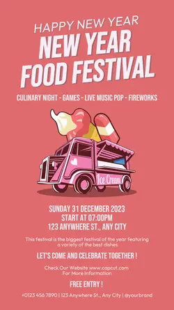New Years Food Festival Instagram Story