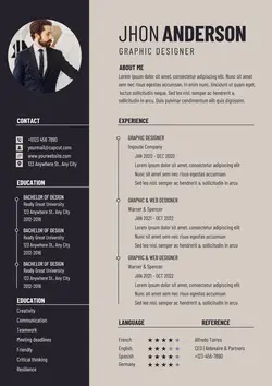 Business Graphic Designer Resume Minimalist