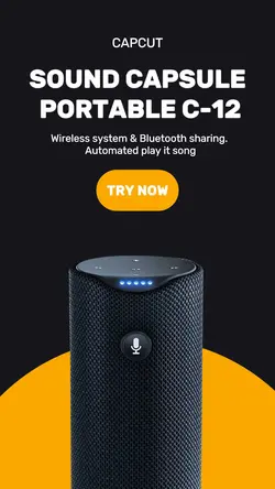 Black Orange Wireless Speaker Display Story