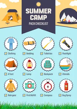 Non-marketing Campus Poster Summer Camp Checklist
