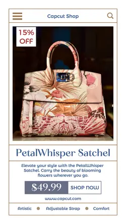 Fashion Industry Woman's Flower Bag Product Display Tiktok