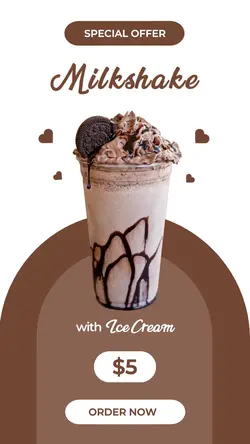Cute Milkshake Ice Cream Offer Instagram Story