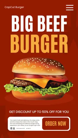 Burger Promotion Sale Illustration Tiktok Post