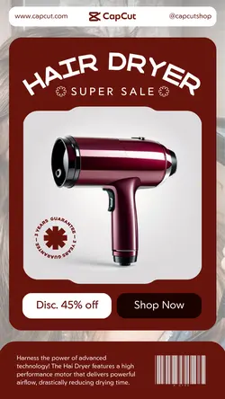 Electronic Hair Dryer Promotion Instagram Story