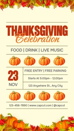 Thanksgiving Party Instagram Story