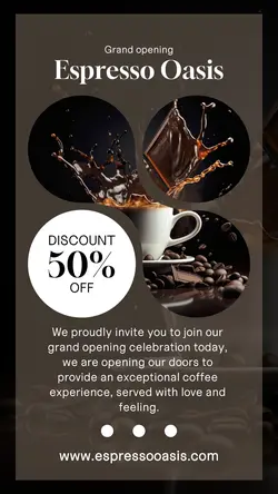 Grand Opening Coffee Shop Instagram Story