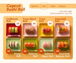 Food Sushi Menu Facebook Post