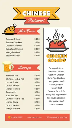 Food Chinese Food Menu Instagram Story