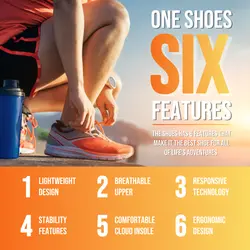 E-commerce Product Callout Fashion Running Shoes Orange gradient