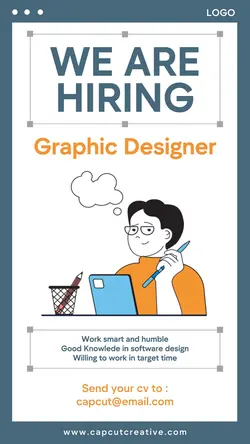 We Are Hiring Graphic Designer Instagram Stories
