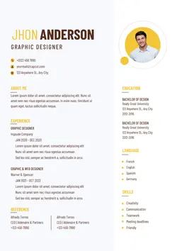 Business Graphic Designer Resume Minimalist