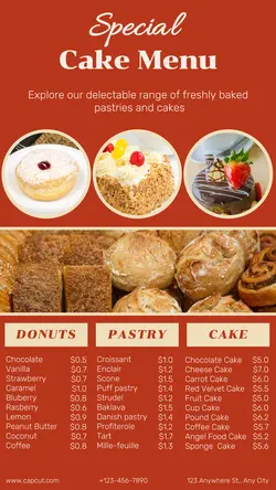 SPECIAL CAKE MENU DISPLAY PROMOTION IG STORY