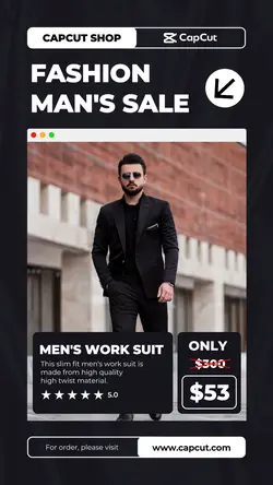 Fashion Man Sale Work Suit Fashion Industry Promotion Instagram story