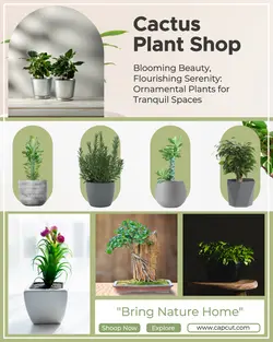 Minimalist ornamental plant business template design for Instagram sales promotions. Portrait