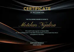 Non-marketing Education - Certificate Gold Modern