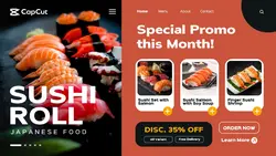 Modern UI Sushi Store Promotion Website