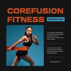 Orange Minimalist Gym and Fitness Promotion Instagram Post